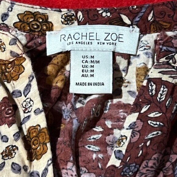 Rachel Zoe Women’s Boho Floral Peasant Blouse Size M Multicolor - Picture 3 of 5